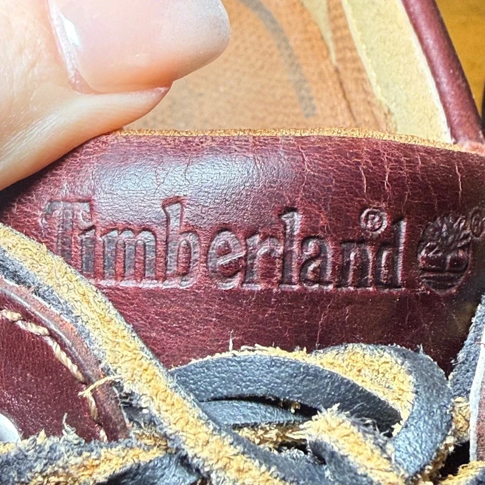 Timberland Annapolis 2-Eye Moc Toe rootbeer Burgundy Leather‎ Boat Shoes Sz 9.5